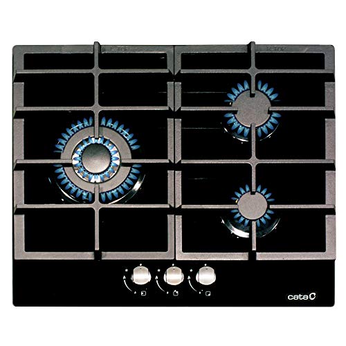 CATA Modelo LCI 6021 BK | 3 Quemadores Encendido Eléctrico | Encimera de Gas Natural | Ancho de 58 cm, Negro CATA Modelo LCI 6021 BK | 3 Quemadores Encendido Eléctrico | Encimera de Gas Natural | Ancho de 58 cm, Negro