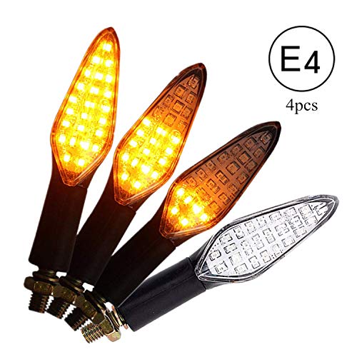CCAUTOVIE Intermitentes Led Moto Universales Intermitentes Moto Homologados Luz Senal de Giro Indicator Faros Ambar (E-mark E4) CCAUTOVIE Intermitentes Led Moto Universales Intermitentes Moto Homologados Luz Senal de Giro Indicator Faros Ambar (E-mark E4)