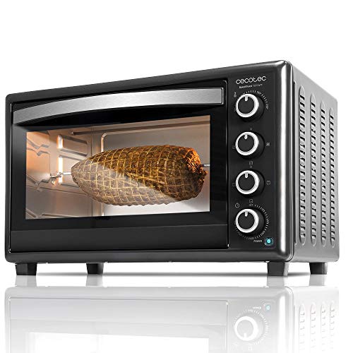 Cecotec Bake&Toast 750 Gyro - Horno Conveccion Sobremesa, 2000 W, 12 Modos, Temperatura hasta 230ºC y Tiempo hasta 60 Minutos, Incluye Accesorio Rustidor con pinzas, Capacidad 46L