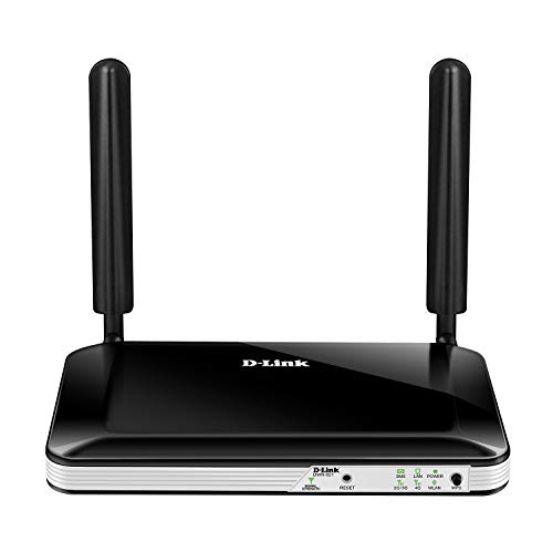 D-Link DWR-921 - Router wireless 4G/LTE N300 (3G, 300 Mbps, WPS, 4 puertos LAN RJ-45 Fast Ethernet 10/100 Mbps, 1 puerto WAN 10/100 Mbps, ranura SIM de datos, WPA2, antenas extraíbles), color negro