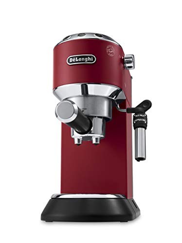 De'longhi Dedica - Cafetera de Bomba de Acero Inoxidable para Café Molido o Monodosis, Cafetera para Espresso y Cappuccino, Depósito de 1.3 Litros, Sistema Anti-goteo, EC685.R, Rojo De'longhi Dedica - Cafetera de Bomba de Acero Inoxidable para Café Molido o Monodosis, Cafetera para Espresso y Cappuccino, Depósito de 1.3 Litros, Sistema Anti-goteo, EC685.R, Rojo