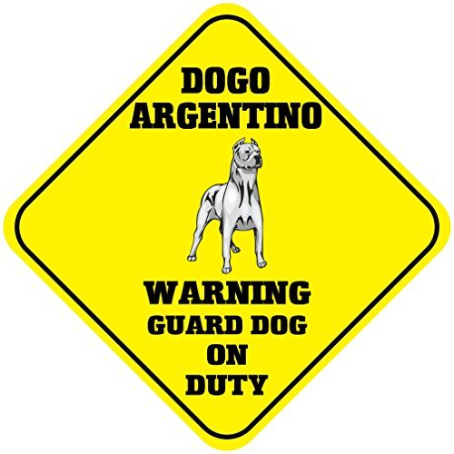 Dia456yris Dogo Argentino Señal de Advertencia de Perro en Servicio de Cruce de Aluminio