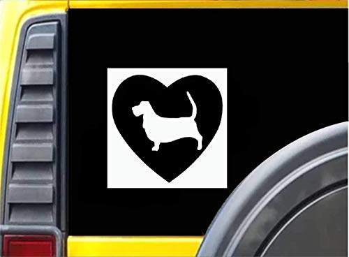DKISEE - Adhesivo de vinilo para coche, diseño de perro basset hound de adopción, 6 pulgadas para parachoques de coche, camión, ventanas, paredes, ordenadores portátiles