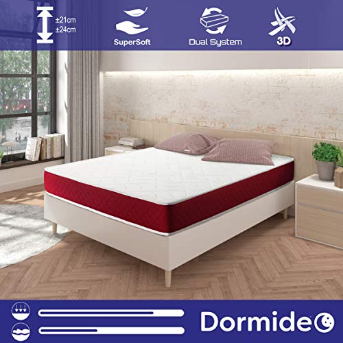 DORMIDEO Thunder - Colchón Viscoelástico Anti-Ácaros 90x190, Altura 24cm DORMIDEO Thunder - Colchón Viscoelástico Anti-Ácaros 90x190, Altura 24cm