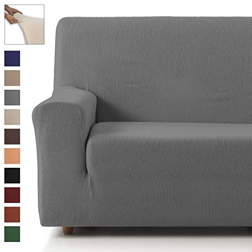 Eiffel Textile Protector Cubresofá Elástico Adaptable Rústica Funda Sofá 2 Plazas, Poliéster, Gris Eiffel Textile Protector Cubresofá Elástico Adaptable Rústica Funda Sofá 2 Plazas, Poliéster, Gris