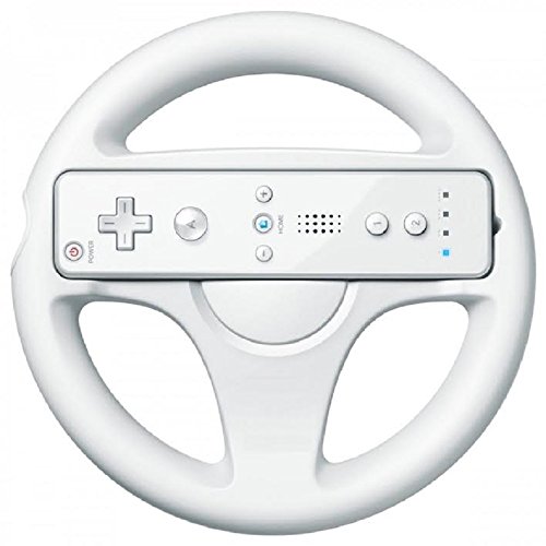Electrónica Rey Volante para Wii Presentado en Caja, Color Blanco, Compatible con el Juego de Mario Kart