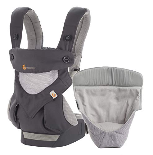Ergobaby Mochila - Portabebé Ergonómica con Cojín para Recién Nacidos, 4-Posiciones de Porteo, Cool Air Mesh, Carbon Gris Ergobaby Mochila - Portabebé Ergonómica con Cojín para Recién Nacidos, 4-Posiciones de Porteo, Cool Air Mesh, Carbon Gris