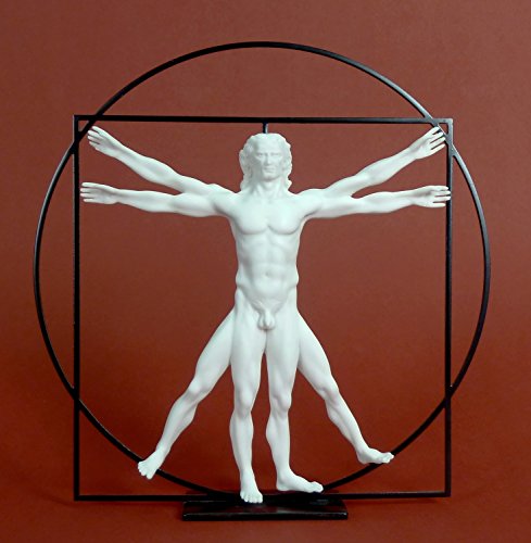 Escultura - El hombre de Vitruvio - Resina, A23 cm, de una obra de Leonardo da Vinci #01