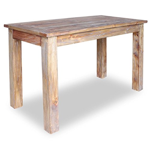 Festnight Mesa de Comedor - Material de Madera Maciza Reciclada, 120x60x77 cm