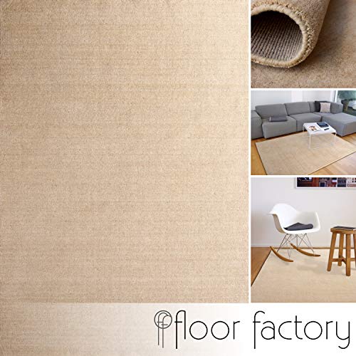 floor factory Alfombra Gabbeh Karma Beige 80x150 cm - Hecha a Mano de Pura Lana Virgen