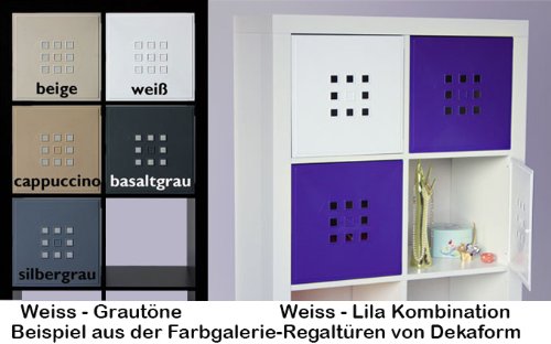 Forma deka diseño puerta para dados Regal Flexi para IKEA estantería Expedit + Nornas Kallax con * Blanco