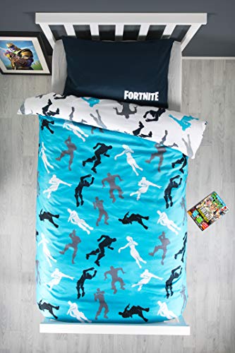 Fortnite Funda de edredón oficial individual con diseño de dabbing | Funda de edredón azul con funda de almohada a juego reversible Fortnite Funda de edredón oficial individual con diseño de dabbing | Funda de edredón azul con funda de almohada a juego reversible