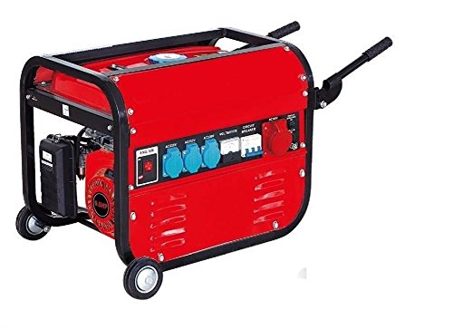 GERMAN FORCE GENERADOR ELECTRICO Gasolina con Ruedas 15L 5500W (1000W+1000W+1000W+2500W) TRIFASICO MONOFASICO Motor 4T