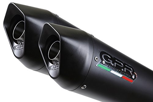 GPR Italia Exhaust System - Tubo de escape 45.FUNE - Par de terminales homologados con casquillo de tornillo (Flangiato) Lc8 Smt 990 2008/14 Furore negro