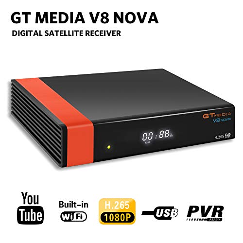 GT Media V8 Nova DVB-S2 Decodificador Satélite Receptor de TV Digital con Wi-Fi Incorporado / SCART / 1080P Full HD / FTA Soporte CC CAM, PVR Ready, Newcam, Youtube, PowerVu Dre Biss Clave por Aoxun GT Media V8 Nova DVB-S2 Decodificador Satélite Receptor de TV Digital con Wi-Fi Incorporado / SCART / 1080P Full HD / FTA Soporte CC CAM, PVR Ready, Newcam, Youtube, PowerVu Dre Biss Clave por Aoxun