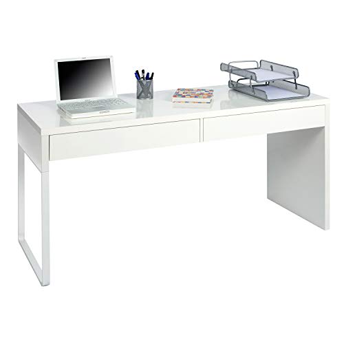 Habitdesign 002315A - Mesa Escritorio, Mesa de despacho Dos cajones, messa de Ordenador Color Blanco Artik, Modelo Touch, Medidas: 138 cm (Largo) x 50 cm Habitdesign 002315A - Mesa Escritorio, Mesa de despacho Dos cajones, messa de Ordenador Color Blanco Artik, Modelo Touch, Medidas: 138 cm (Largo) x 50 cm