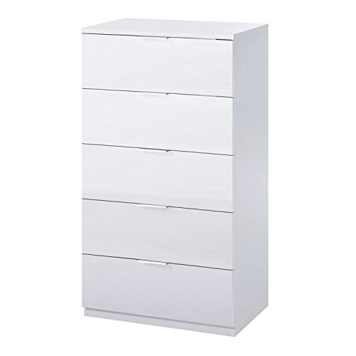 Habitdesign 007845A Cómoda 5 cajones, chifonier Modelo Alaya, Acabado en Color Blanco Artik, 60 cm (Ancho) x 110 cm (Alto) x 40 cm (Fondo) Habitdesign 007845A Cómoda 5 cajones, chifonier Modelo Alaya, Acabado en Color Blanco Artik, 60 cm (Ancho) x 110 cm (Alto) x 40 cm (Fondo)