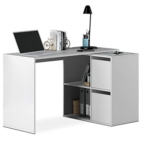 Habitdesign 008311A - Mesa escritorio, mueble de despacho, modelo Adapta, color Blanco Artik, medidas: 74 x 120 x 77 cm Habitdesign 008311A - Mesa escritorio, mueble de despacho, modelo Adapta, color Blanco Artik, medidas: 74 x 120 x 77 cm
