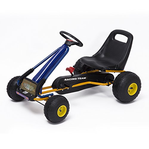 HOMCOM Go-Kart con Pedales y Ruedas Coches Niños a Pedales Aprovado por Norma EN 71 Asiento Ajustable y Freno de Mano HOMCOM Go-Kart con Pedales y Ruedas Coches Niños a Pedales Aprovado por Norma EN 71 Asiento Ajustable y Freno de Mano