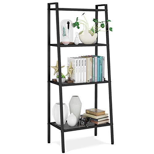Homfa Estantería de Escalera Estantería Metálica para Baño Salón Terraza con 4 Niveles de Malla de Color Negro 60x35x147cm Homfa Estantería de Escalera Estantería Metálica para Baño Salón Terraza con 4 Niveles de Malla de Color Negro 60x35x147cm