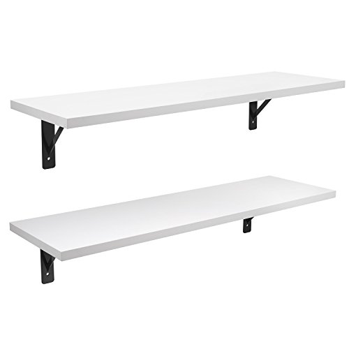 HOMFA Estantes para Pared Juego de 2 Estanterías Estantes para libros Blanco 65x20x13cm Carga de15KG HOMFA Estantes para Pared Juego de 2 Estanterías Estantes para libros Blanco 65x20x13cm Carga de15KG