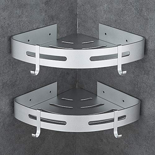 Hoomtaook Estanteria Ducha sin Taladros Estanteria Baño Ducha Rinconera Estantería de Esquina para Baño Ducha Aluminio, Acabado Mate, Estantes, 2 piezas Plata Hoomtaook Estanteria Ducha sin Taladros Estanteria Baño Ducha Rinconera Estantería de Esquina para Baño Ducha Aluminio, Acabado Mate, Estantes, 2 piezas Plata