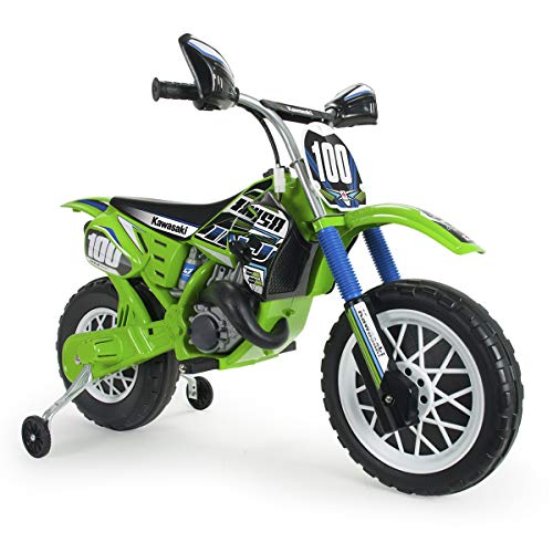 INJUSA Moto de Cross Kawasaki a Batería, Color Verde, Talla Única (6775)