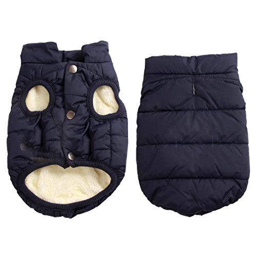 JoyDaog - Chaqueta de perro con forro polar de 2 capas para invierno y clima frío, extra suave, a prueba de viento, para cachorro y perros pequeños JoyDaog - Chaqueta de perro con forro polar de 2 capas para invierno y clima frío, extra suave, a prueba de viento, para cachorro y perros pequeños