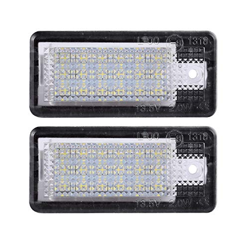 Justech 2X Luces de Matrícula Universal 12V Luz de Placa de Matrícula Impermeable 1.44W Luces Traseras 5050 SMD para A3 S3 A4 S4 RS4 A6 C6 S6 RS6 A8 Q7 Justech 2X Luces de Matrícula Universal 12V Luz de Placa de Matrícula Impermeable 1.44W Luces Traseras 5050 SMD para A3 S3 A4 S4 RS4 A6 C6 S6 RS6 A8 Q7