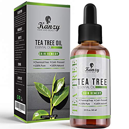 KANZY Aceite esencial de árbol de té para cara y Cuerpo masaje - El tratamiento para el acné, manchas y problemas de la piel- 100% puro - 60ml