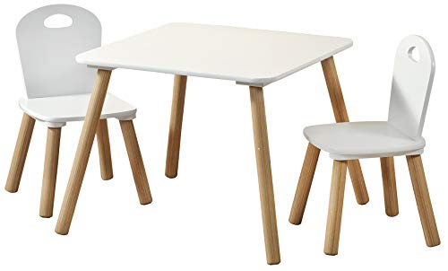 Kesper 17712 – Mesa infantil con 2 sillas, color blanco