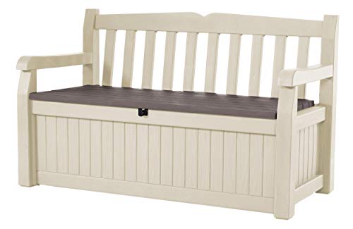 Keter Eden Garden Bench - Banco Arcón Exterior, Capacidad 265 L, Color Marrón y Beige Keter Eden Garden Bench - Banco Arcón Exterior, Capacidad 265 L, Color Marrón y Beige