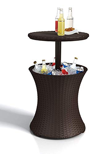 Keter Pacific Cool Bar - Mesa nevera para jardín, Color Marrón Keter Pacific Cool Bar - Mesa nevera para jardín, Color Marrón