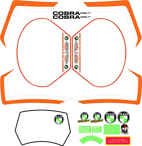 Kit de adhesivos motos clasicas Puch Cobra M82 TT Faro Cuadrado - Juego Pegatinas Completo - Vinilo para Moto, máxima Calidad. Kit de adhesivos motos clasicas Puch Cobra M82 TT Faro Cuadrado - Juego Pegatinas Completo - Vinilo para Moto, máxima Calidad.