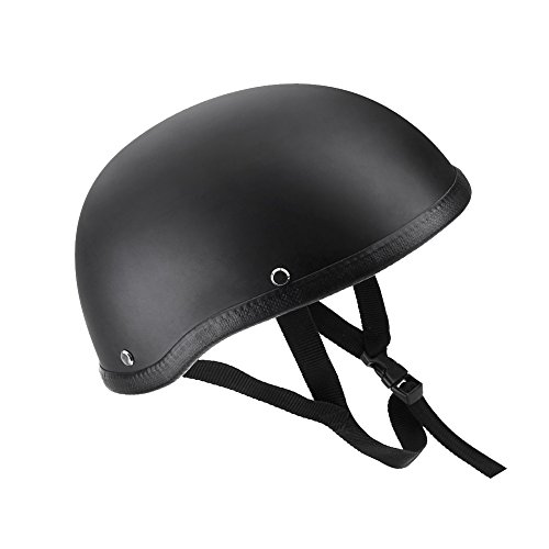 KKmoon Casco de Moto Abierto Media Cara Casco Negro Mate Casco de Protección para Moto Scooter