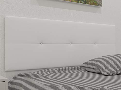 LA WEB DEL COLCHON - Cabecero tapizado Julie para Cama de 150 (160 x 55 cms) Blanco