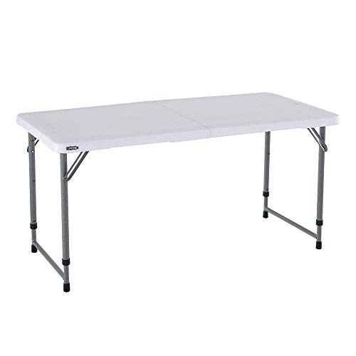 LIFETIME 4428 Plegable Multiusos Resistente UV100, blanco, Mesa altura ajustable 122x61x60-90 cm LIFETIME 4428 Plegable Multiusos Resistente UV100, blanco, Mesa altura ajustable 122x61x60-90 cm