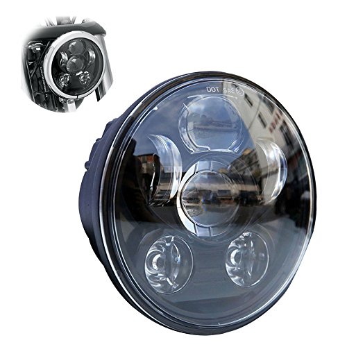 Locisne 5-3 / 4 "5.75" Proyector redondo LED Proyector Daymaker para Harley Davidson Kickfaire Motocicleta Proyector Luces 45W 9 LED Bulb Iluminación Lámpara de aluminio