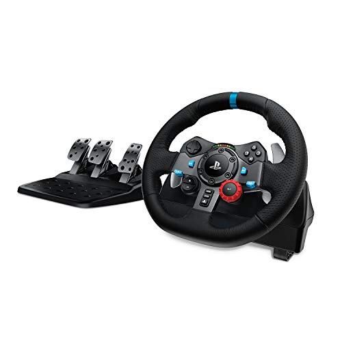 Logitech G29 Driving Force Volante de Carreras y Pedales, Force Feedback, Aluminio Anodizado, Palancas de cambio, Volante de Cuero, Pedales Ajustables, Enchufe EU, PS4/PS3/PC/Mac, Negro Logitech G29 Driving Force Volante de Carreras y Pedales, Force Feedback, Aluminio Anodizado, Palancas de cambio, Volante de Cuero, Pedales Ajustables, Enchufe EU, PS4/PS3/PC/Mac, Negro