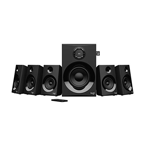 Logitech Z607 5.1 Sistema de Altavoces Buetooth con Sonido Surround 5.1, 160W de Pico, Graves Potentes, Entradas de 3.5 mm/RCA, USB, Tarjeta SD, Mando, Enchufe EU, PC/TV/Smartphone/Tablet