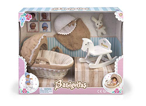 los Barriguitas- Set de capazo, Caballito balancín y Accesorios para bebé (Famosa 700015558) los Barriguitas- Set de capazo, Caballito balancín y Accesorios para bebé (Famosa 700015558)