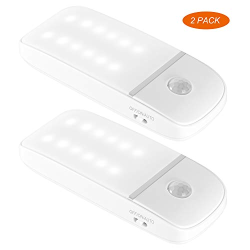 Luz Nocturna Luces LED Armario con Sensor Movimiento Lámpara con 3 Modos Luz fría para Armario, Pasillo, Escalera, Sótano, Cocina, Garaje, Gabinete,Armario [Clase de eficiencia energética A]