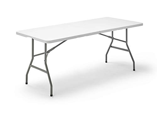 Mesa Plegable Rectangular, 180 x 74 x 74 cm, color blanco (Tenco TG180) Mesa Plegable Rectangular, 180 x 74 x 74 cm, color blanco (Tenco TG180)