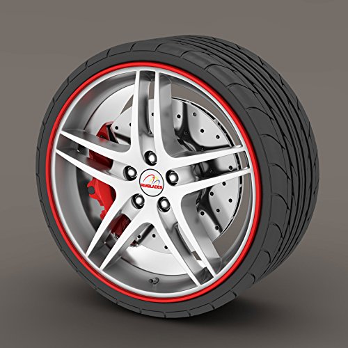 Mini Cooper rojo anillo Rimblades Llanta de aleación Borde Borde Protectores neumáticos neumático guardia goma moldura