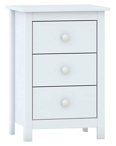 Moblit Tabac Mesita con Tres Cajones, Madera, Blanco, 63x43x35 cm Moblit Tabac Mesita con Tres Cajones, Madera, Blanco, 63x43x35 cm