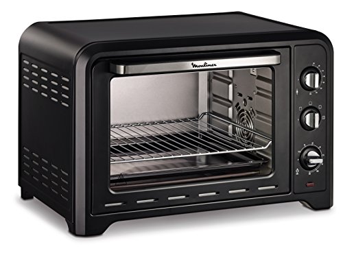 Moulinex Optimo OX484810 - Horno de Conveccción 39 L, 6 Modos de Cocción con Termostato de hasta 240º y Temporizador hasta 120 Minutos, Bandeja de Horneado y Rejillas Reversibles, Diseño Compacto