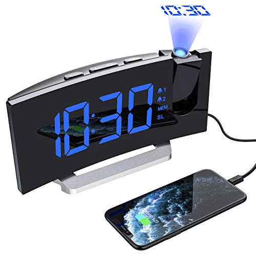 Mpow Despertadores Digitales de Proyector, Radio Despertador, Alarma Dual con 4 Sonidos, 3 Volúmenes, 6 niveles de Brillo de Display y 4 de Proyección, 15 Radio FM,Puerto USB (Incluido el Adaptador) Mpow Despertadores Digitales de Proyector, Radio Despertador, Alarma Dual con 4 Sonidos, 3 Volúmenes, 6 niveles de Brillo de Display y 4 de Proyección, 15 Radio FM,Puerto USB (Incluido el Adaptador)