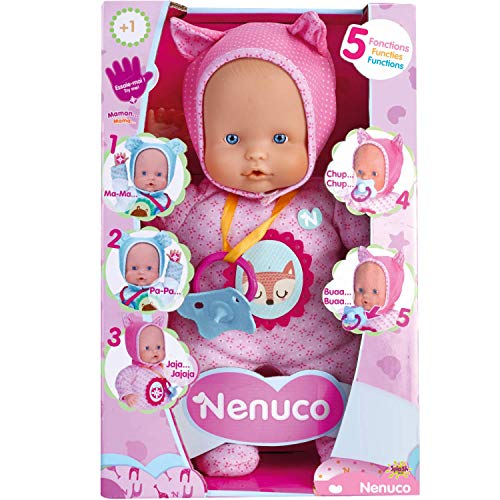 Nenuco de Famosa- 700014781 Muñeco Blandito 5 funciones, Color rosa