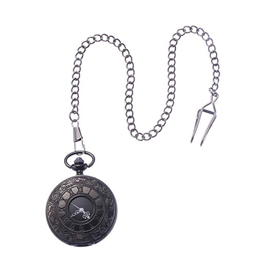 NICERIO Reloj de Bolsillo Mecánico Analógico Cuarzo Collar Colgante (Negro) NICERIO Reloj de Bolsillo Mecánico Analógico Cuarzo Collar Colgante (Negro)