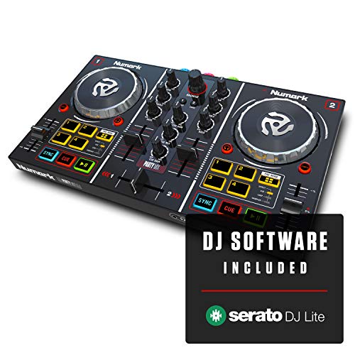 Numark Party Mix - Controlador de DJ plug-and-play de 2 canales para Serato DJ Lite con interfaz de audio incorporada, controles de pad, crossfader, jogwheels y pantalla Numark Party Mix - Controlador de DJ plug-and-play de 2 canales para Serato DJ Lite con interfaz de audio incorporada, controles de pad, crossfader, jogwheels y pantalla